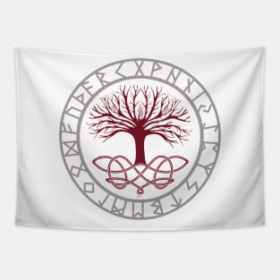 Yggdrasil The World Tree with Elder Futhark Runes | Norse Mythology gifts Tapestry