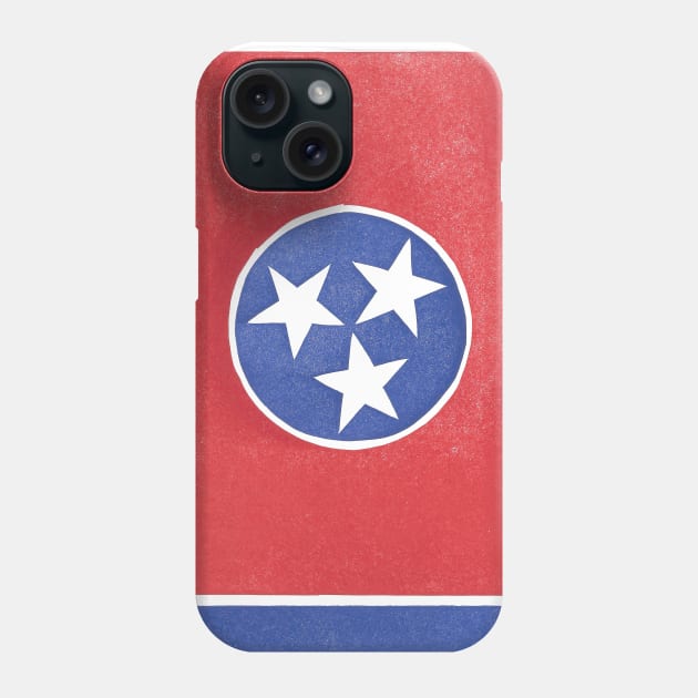 Tennessee State Flag Linocut Phone Case by CrowingHensBindery