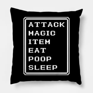 Final Fantasy Battle Menu Eat Poop Sleep Black Mage Version Pillow