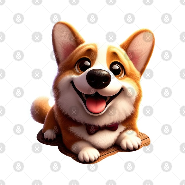 Cute Corgi sitting and smiling by clearviewstock