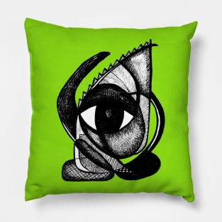 "I see you" - African Symbolic Surrealist Art - Green Pillow