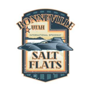 Bonneville Salt Flats International Speedway Vintage Retro Style Illustration T-Shirt