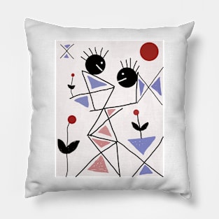 Kids at the Crossroads Stick Figure Pillow