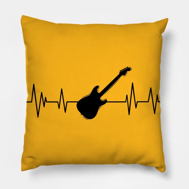 Guitar heartbeat , Guitar lover instrument Pillow by mezy