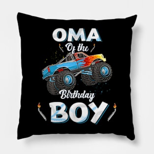 Oma Of The Birthday Boy Monster Truck Bday Women Men Kids Pillow