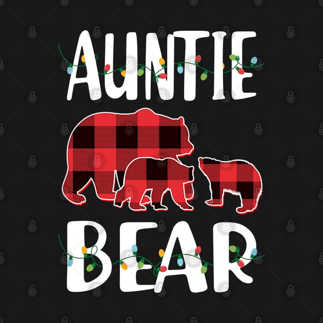 Aunt Bear Red Plaid Christmas Pajama Matching Family Gift by intelus