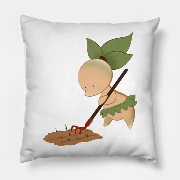 Turnip Gardner Pillow by candice-allen-art