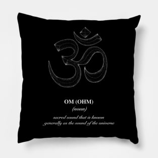 Hand drawn Ohm symbol using dotwork Pillow