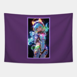 Anime Cute Cat Girl | Sci-Fi Manga Girl Anime Art Tapestry