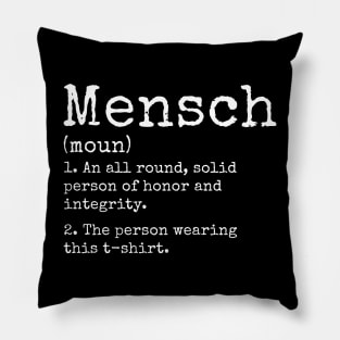 Mensch Defined Funny Mens Novelty Gag Pillow