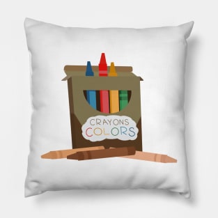 Crayon Colors with Skin Tones Pillow