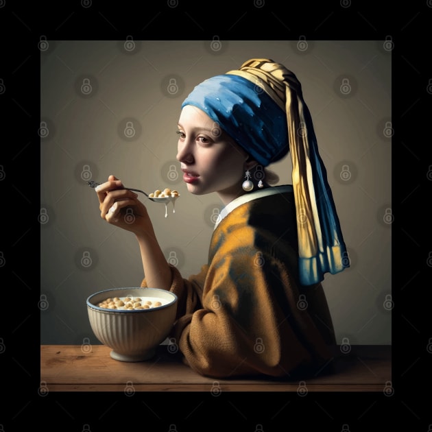 Pearl Earring's Cereal Moment: National Cereal Day Celebration by Edd Paint Something