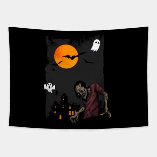 ghosts night happy halloween Tapestry