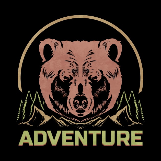 Grizzly Bear Adventure Camping Hiking Nature by SinBle