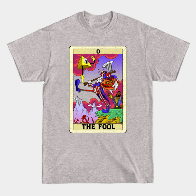 Discover America Uncle Sam communist cartoon The Fool 0 Tarot Card - Uncle Sam - T-Shirt