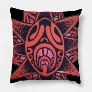 Polynesian tattoo art red star Pillow