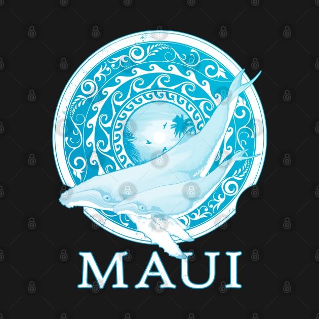 Humpback whales Shield of Maui by NicGrayTees