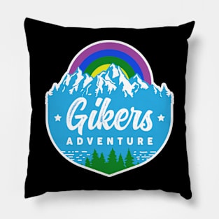 Gay Hiker and Biker Outdoor Activity Theme Gikers Pillow