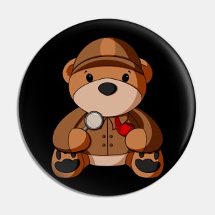 Detective Teddy Bear Pin