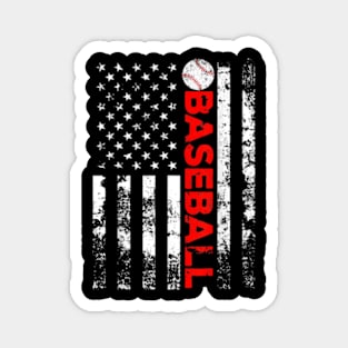 Baseball Lover American Flag Magnet