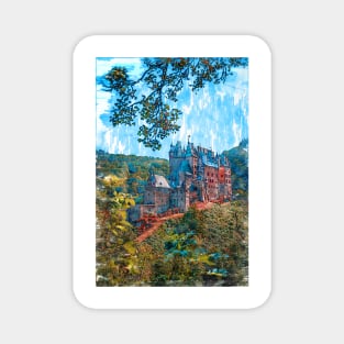 Fantasy Castle In The Wood. For Vintage Castle Lovers. Magnet