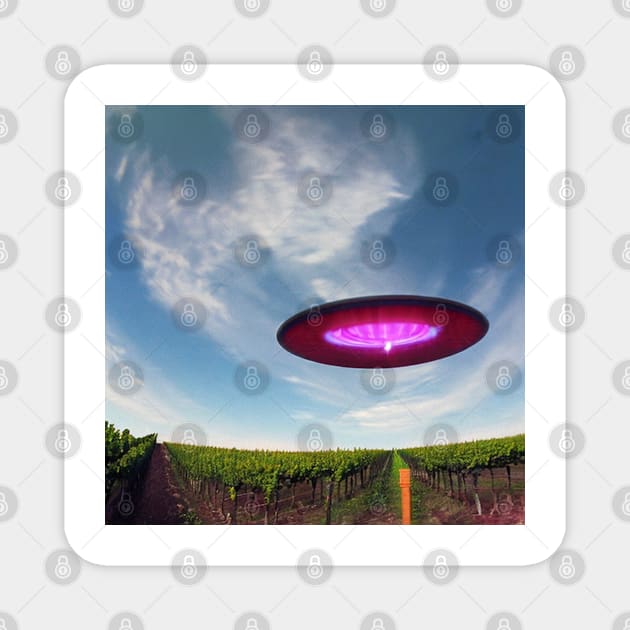 Vineyard UFO Magnet by Brian Free Artwork