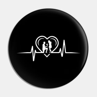 Propose Love Heartbeat Design Pin