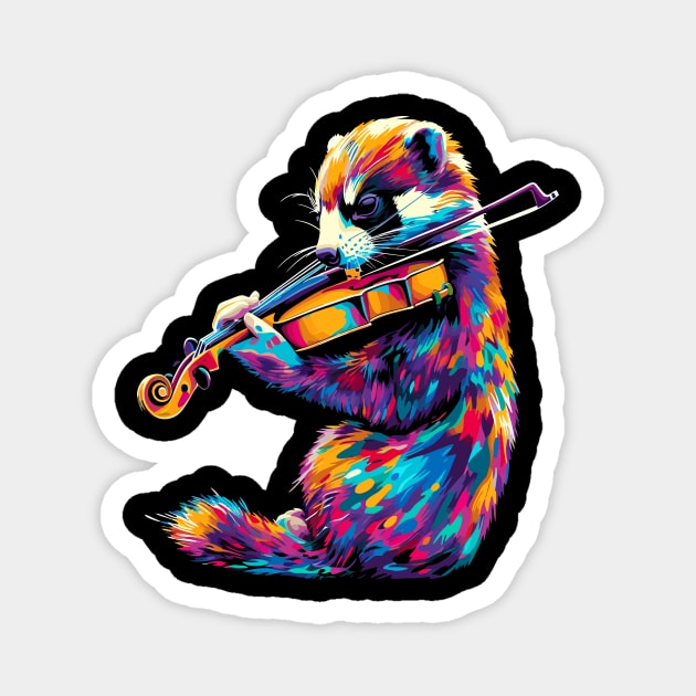 Ferret Playing Violin Magnet by JH Mart