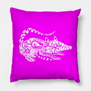 possum opossum the mexican tlacuache ecopop in mandala floral design art Pillow