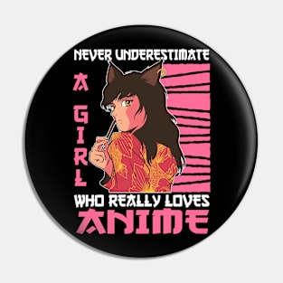 Girl Really Loves Anime Merch Anime Girl Otaku Gift Anime Pin