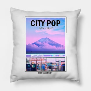 Vaporwave Aesthetic Mt. Fuji Mountain Pillow