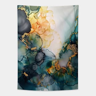 Aquatic Anemones - Abstract Alcohol Ink Art Tapestry