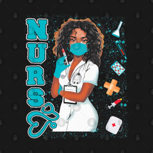 Black Nurse Uniform Face Mask Afro African Black History by marchizano