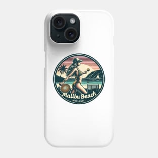 Malibu Beach Pickleball Bikini Ocean Scene Phone Case