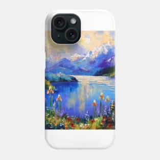 Flowers at the mountain lake Phone Case