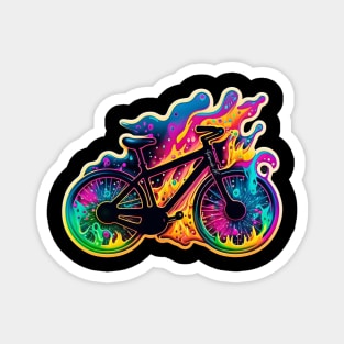 Melting Colorful Bicycle #2 Magnet