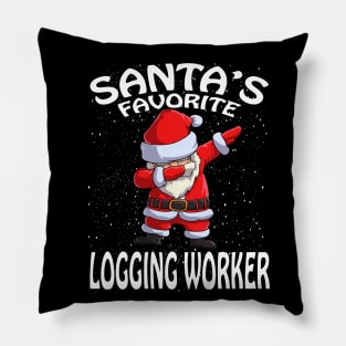 Santas Favorite Logging Worker Christmas Pillow