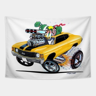 MONSTER MUSCLE 72 Chevelle YELLOW Tapestry