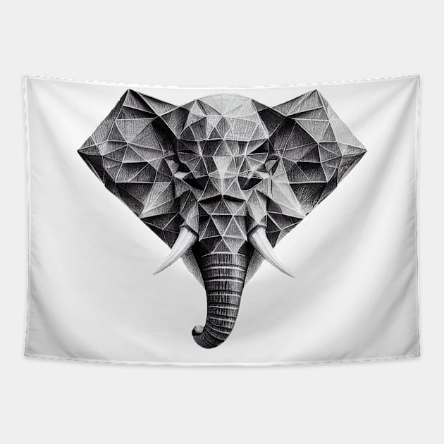 Elephant head sketch Tapestry by stkUA