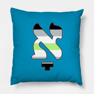 Kometz Aleph (Agender Pride Colors) Pillow