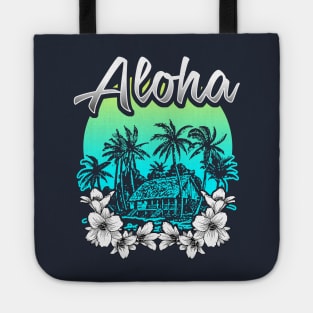 Aloha Hawaiian Tropical Vacation Lei Flowers Graphic Tote