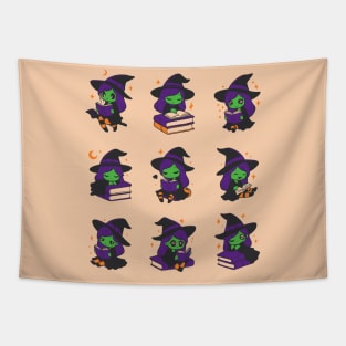 Witch reading books Tapestry