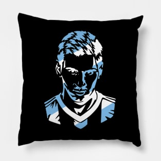 Messi Portrait Argentina Flag Pillow