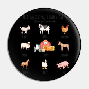 Toddler Kids Old MacDonald Had a Farm E-I-E-I-O Nursery Song Pin