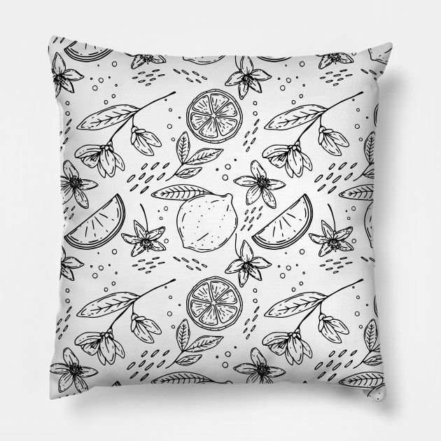 Citrus Grove Bliss Pillow by Krish9Designs