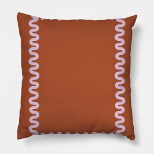 Waves Square Frame - Brown Pillow