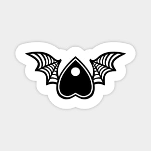 Planchette with Wings - Black on White Magnet