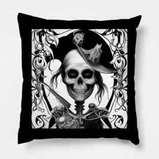 Skeleton in the Style of Charlie Bowater Coloring Book Pillow