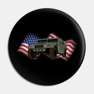 Patriotic American Army Military Truck Pin