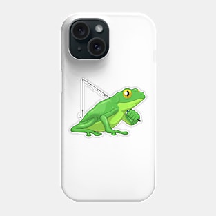 Frog Fisher Fishing rod Phone Case